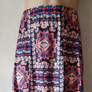 Beautiful maxi skirt sz XL boho graphic print A-line NWOT